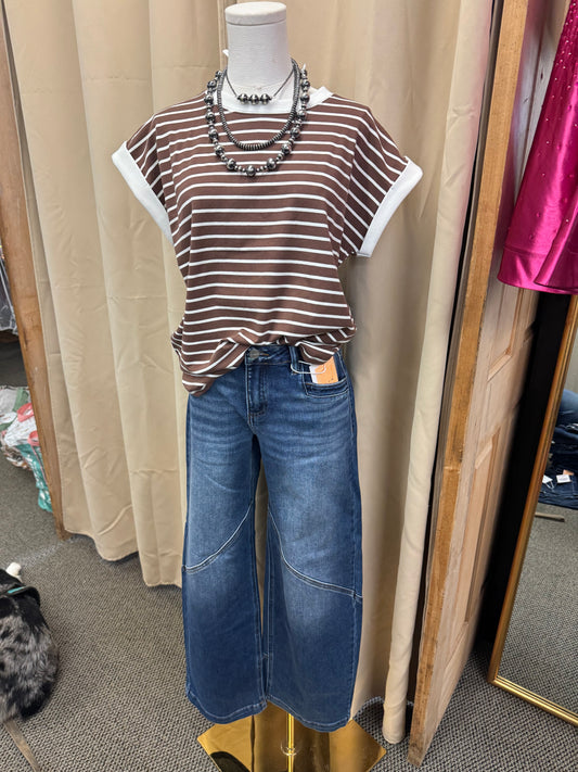 Brown Striped Top