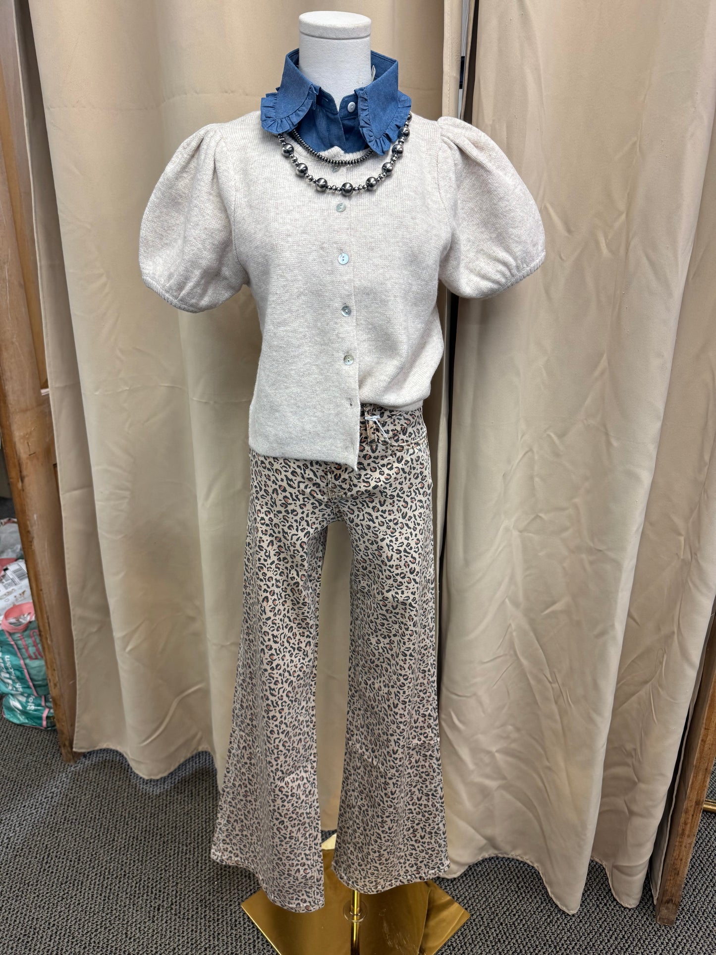 Cream Puff Sleeve Sweater Top