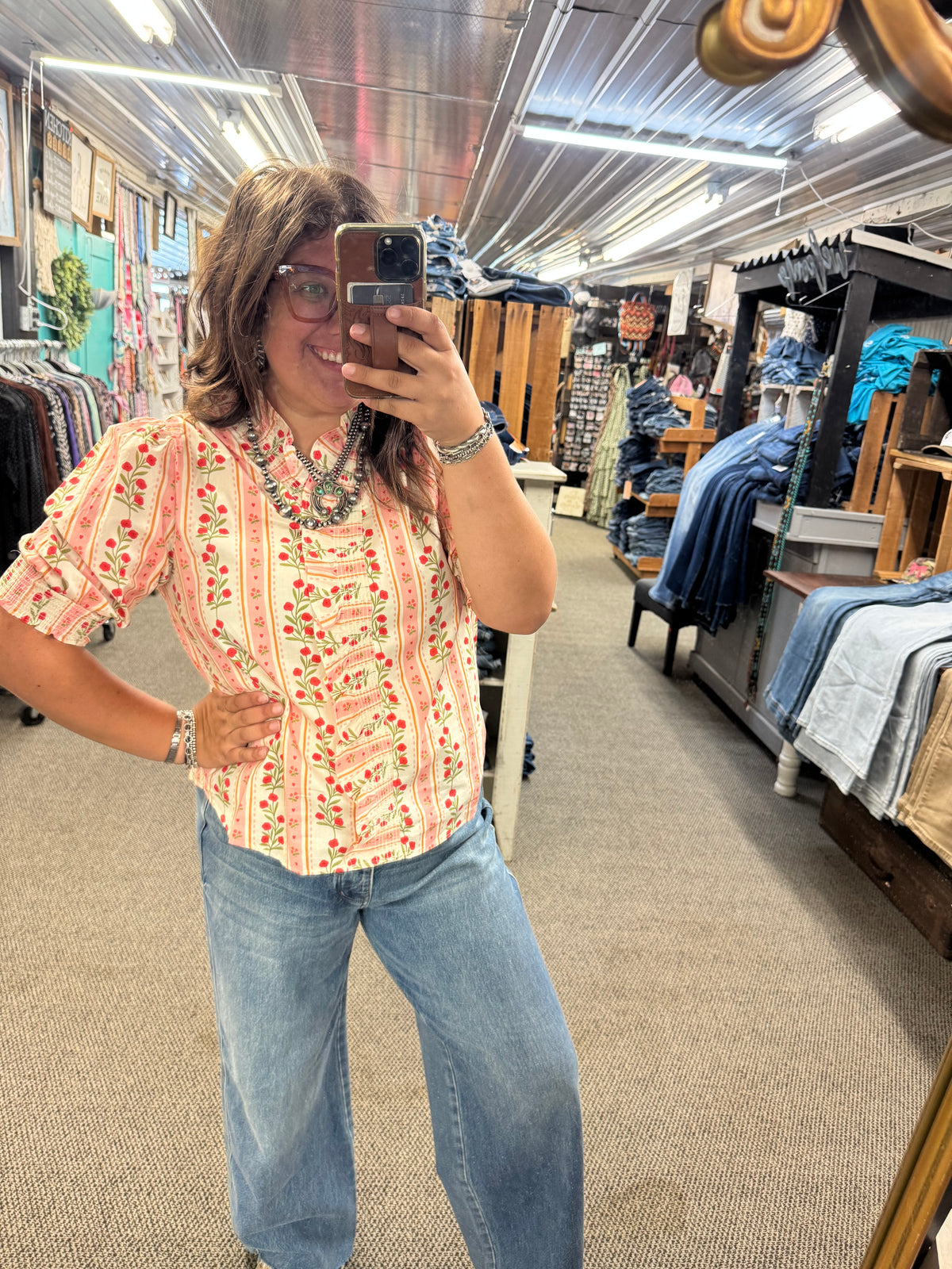 Floral Puff Sleeve Top