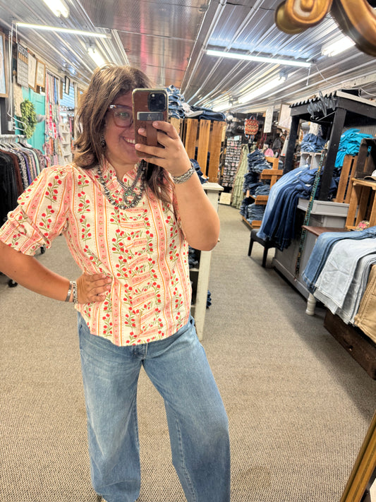 Floral Puff Sleeve Top