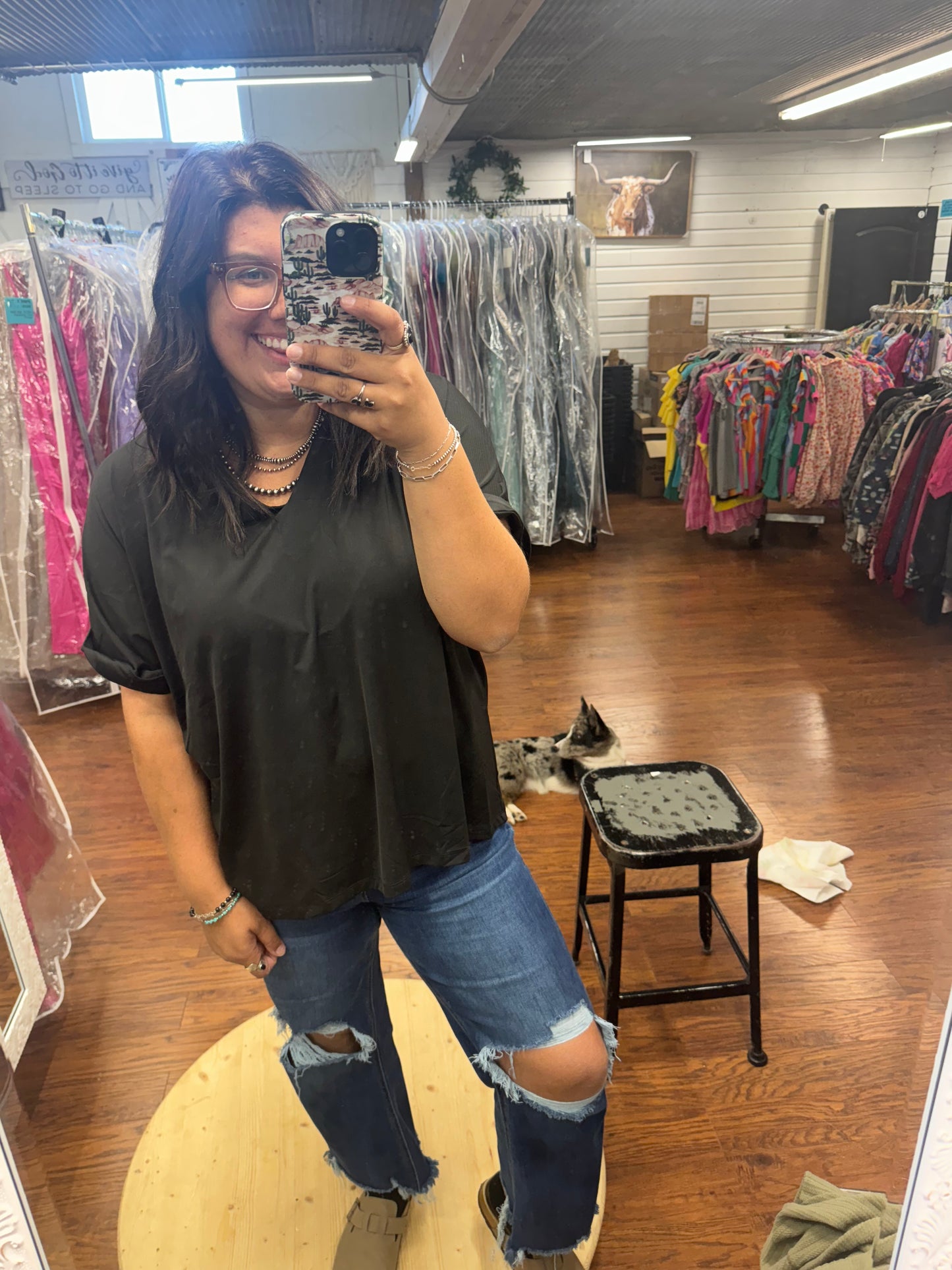 Black Collared Top Xs and small only