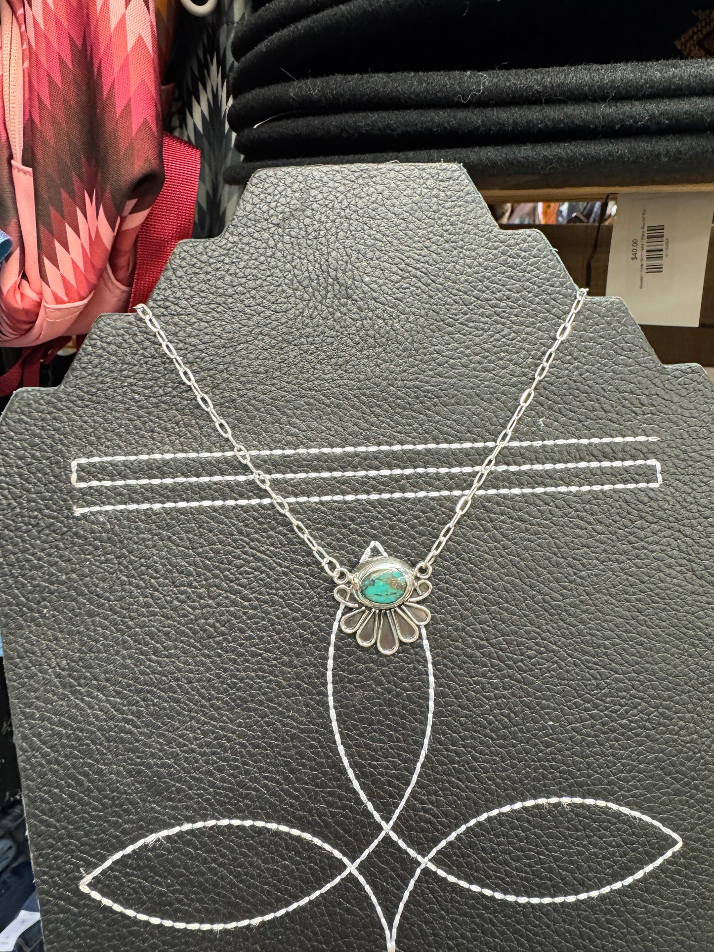 Turquoise Half Flower Necklace