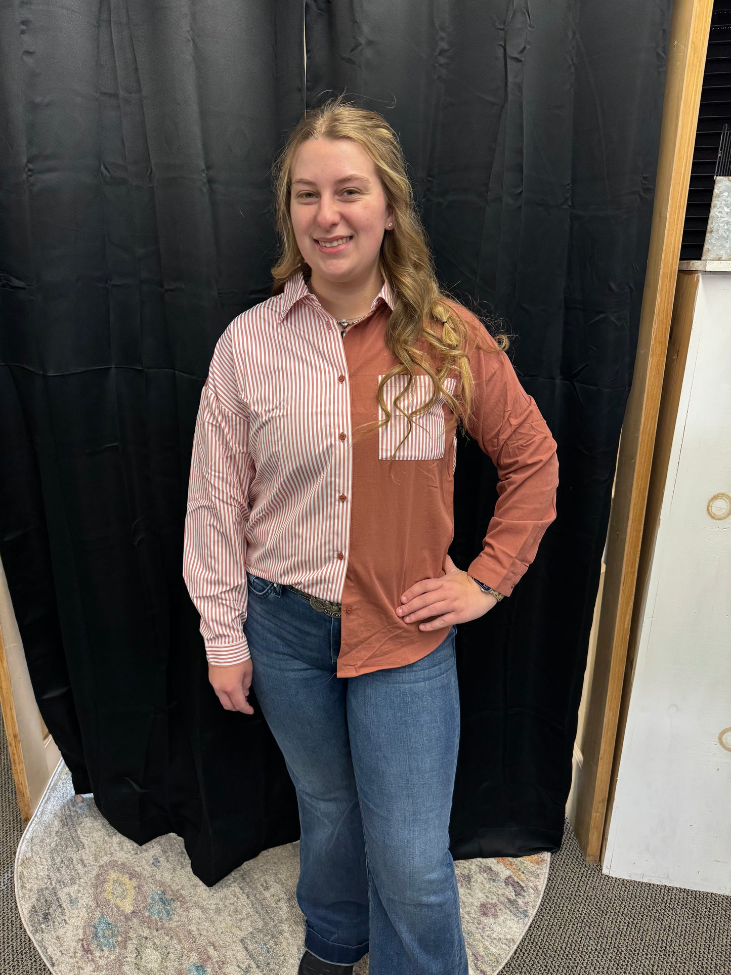 Mauve Striped Long Sleeve