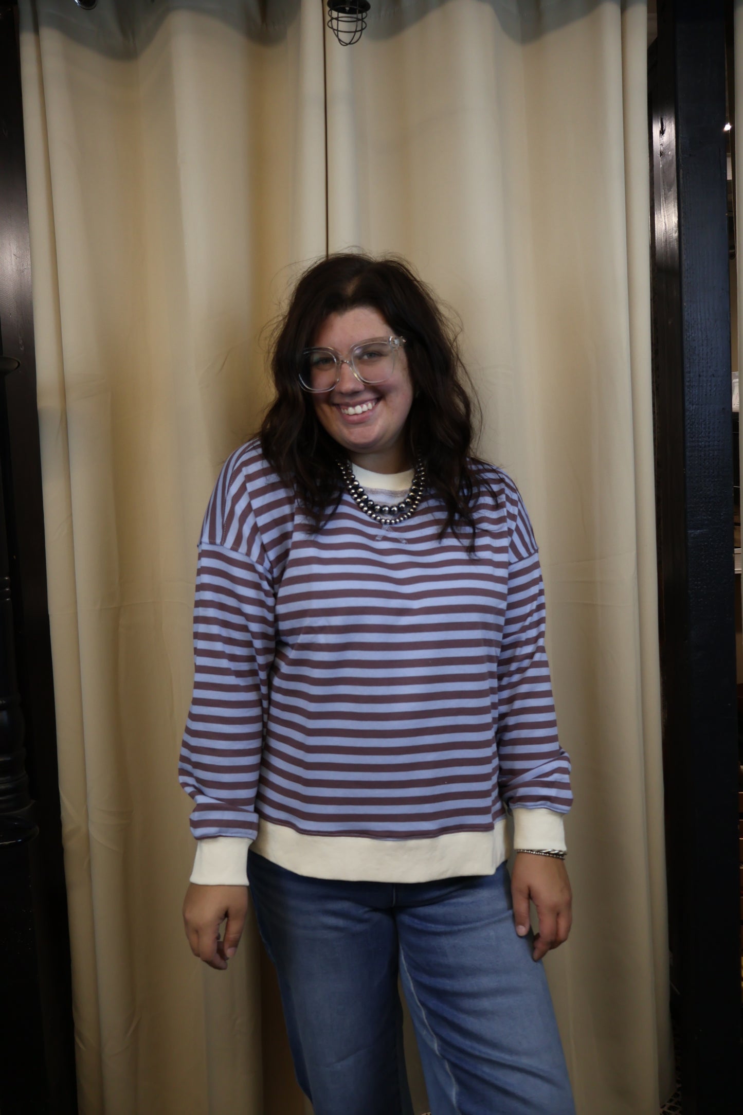 Blue Striped Comfy Top