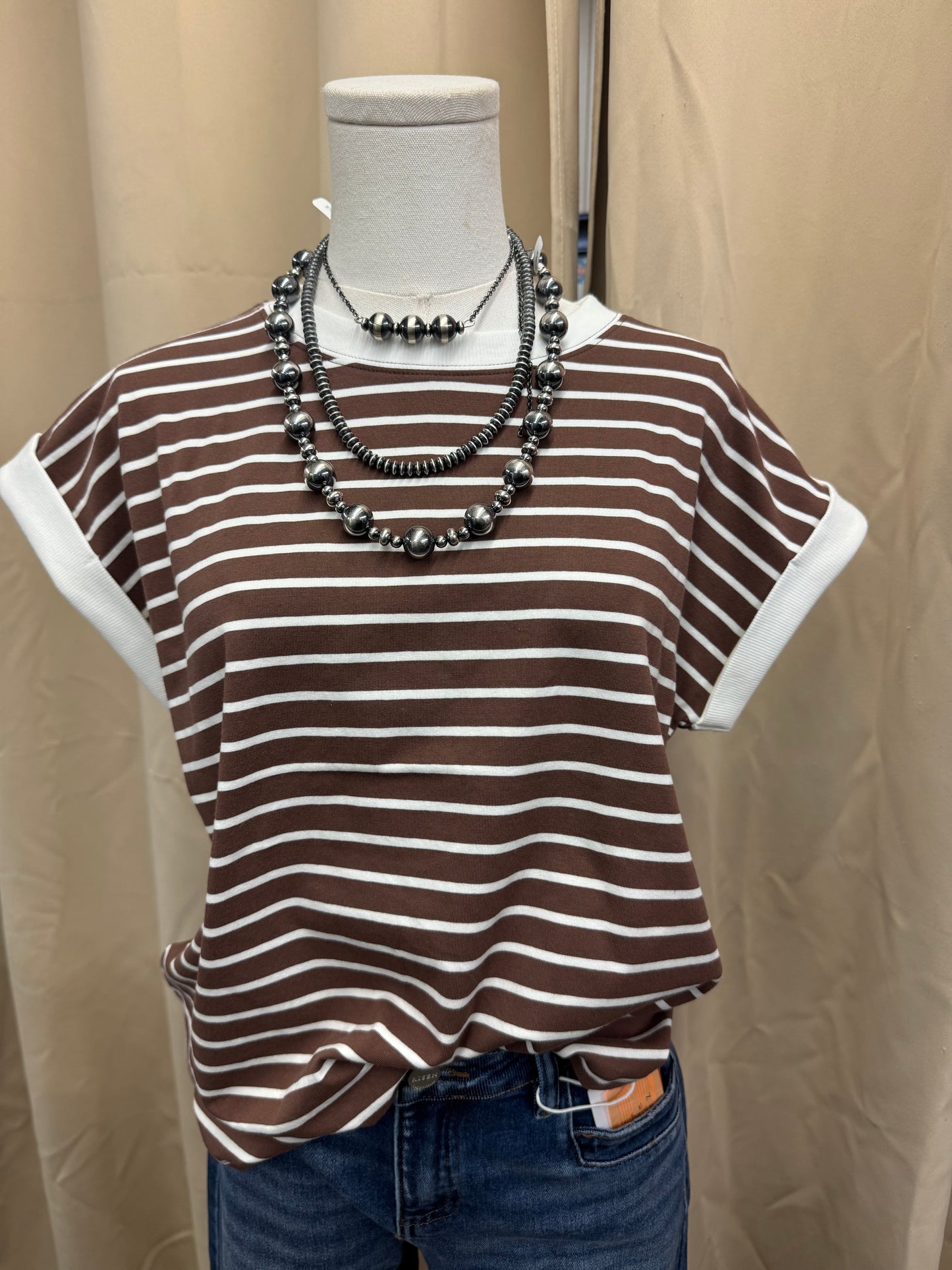 Brown Striped Top