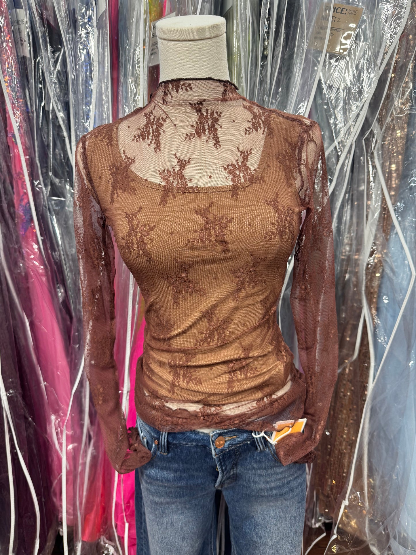 Brown Lace Undershirt