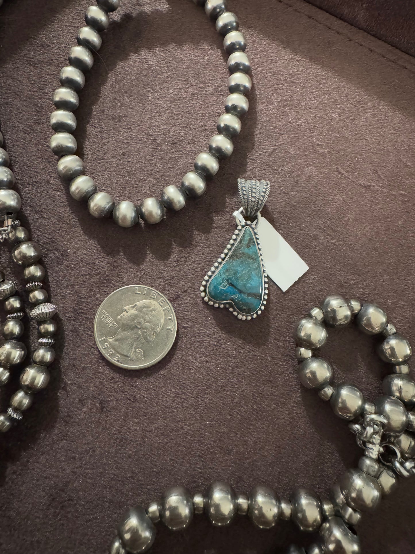 Upside Down Turquoise Heart Pendant