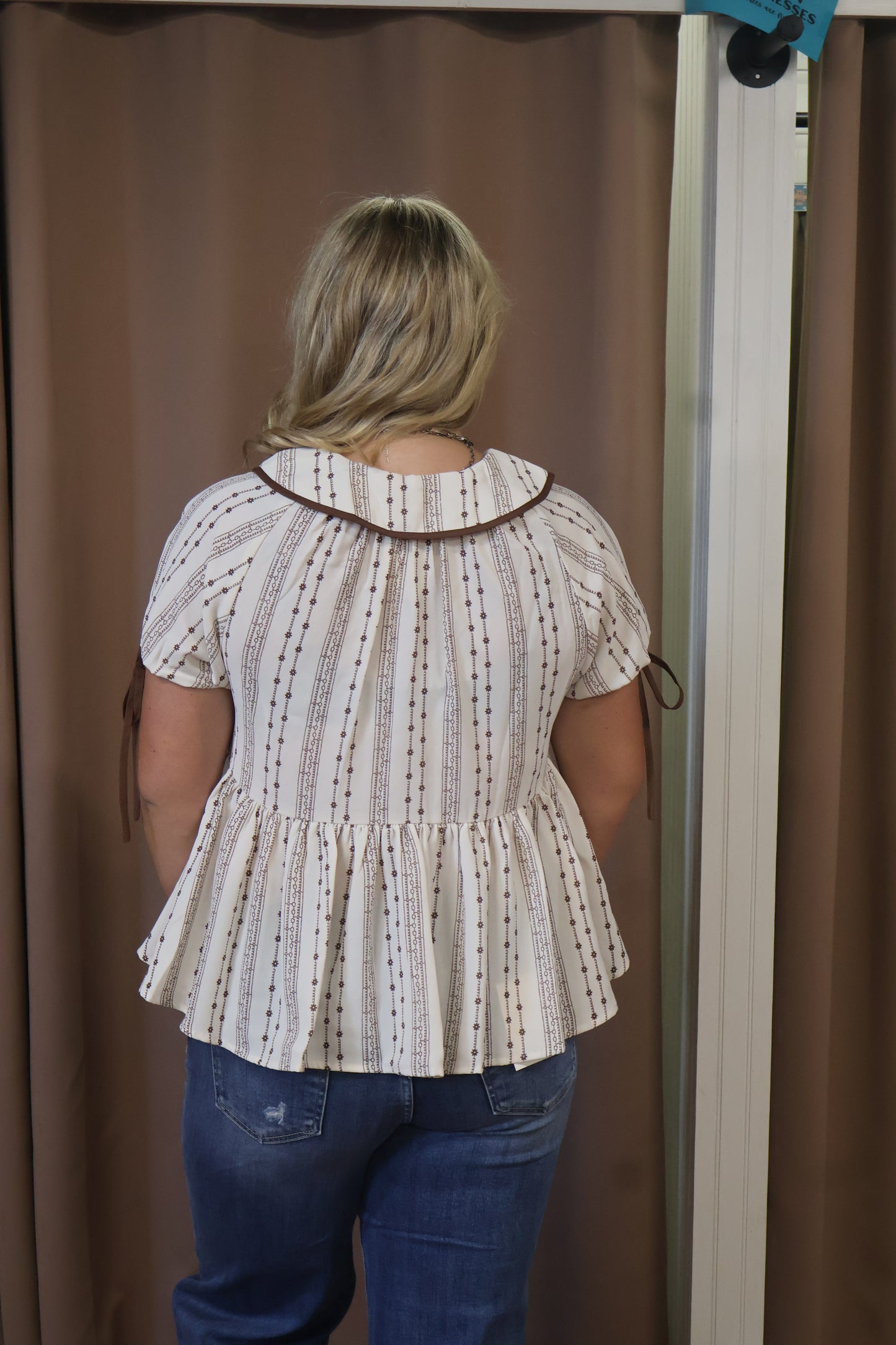 Brown Print Top