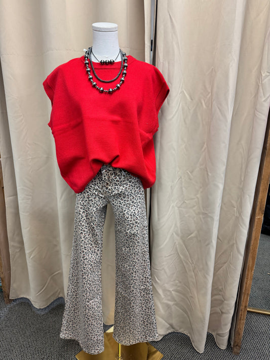 Red Sweater Top