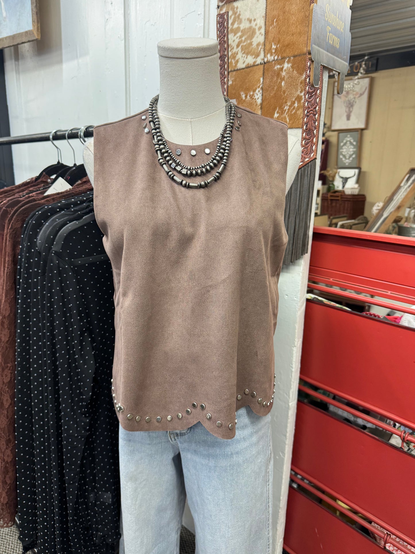 Mocha Suede Top