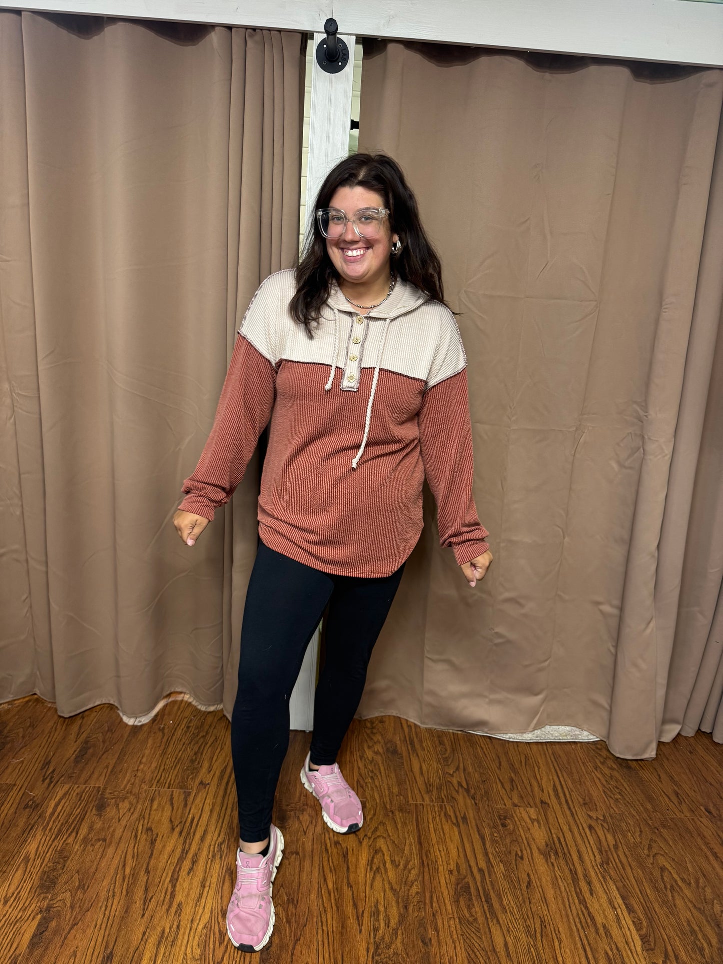 Rust and Cream Hoodie