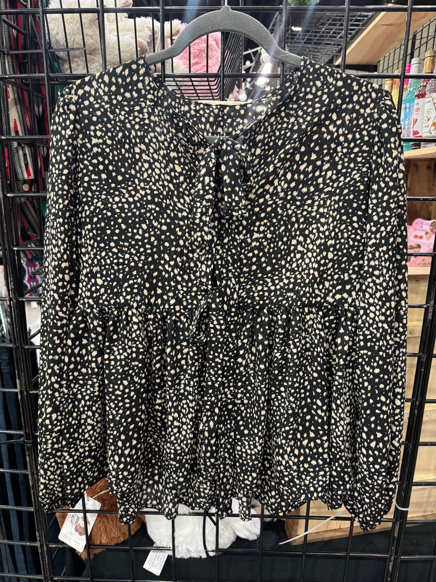 Leopard Tie Front Top