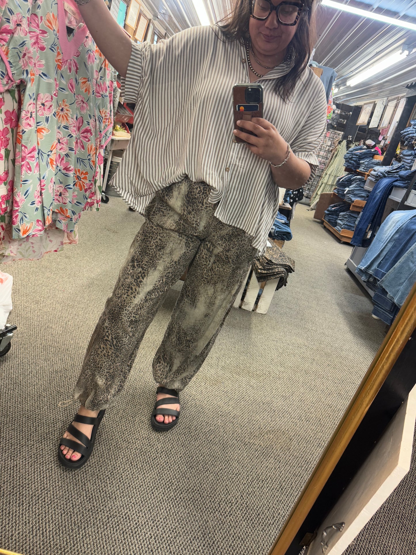 Leopard Draw String Pants