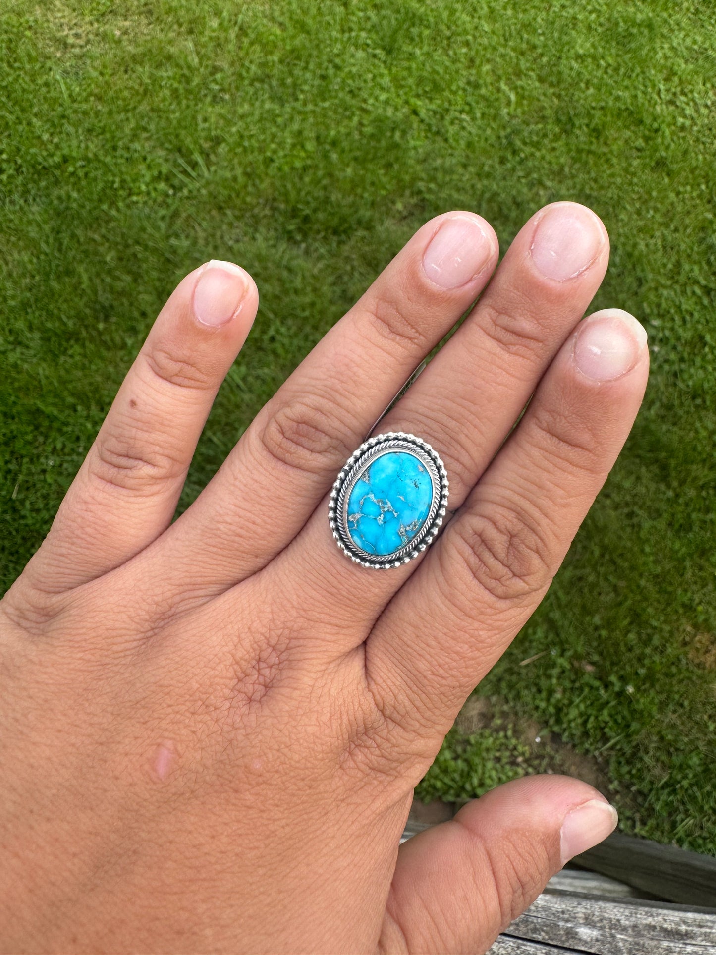 White White Oval Ring