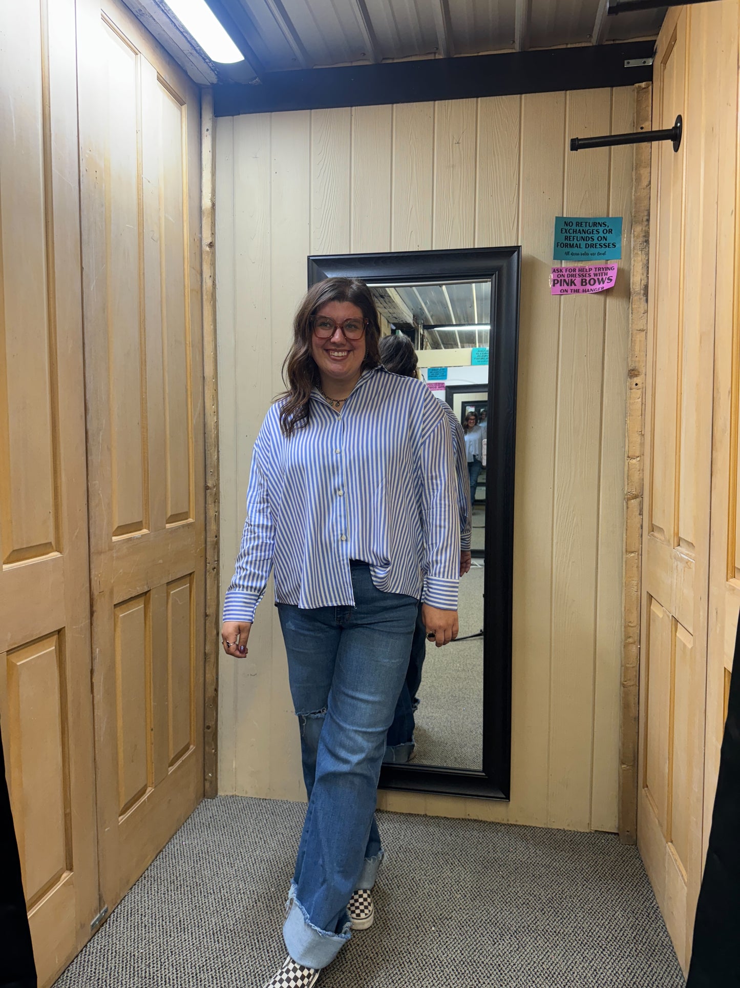 Blue Striped Button Up