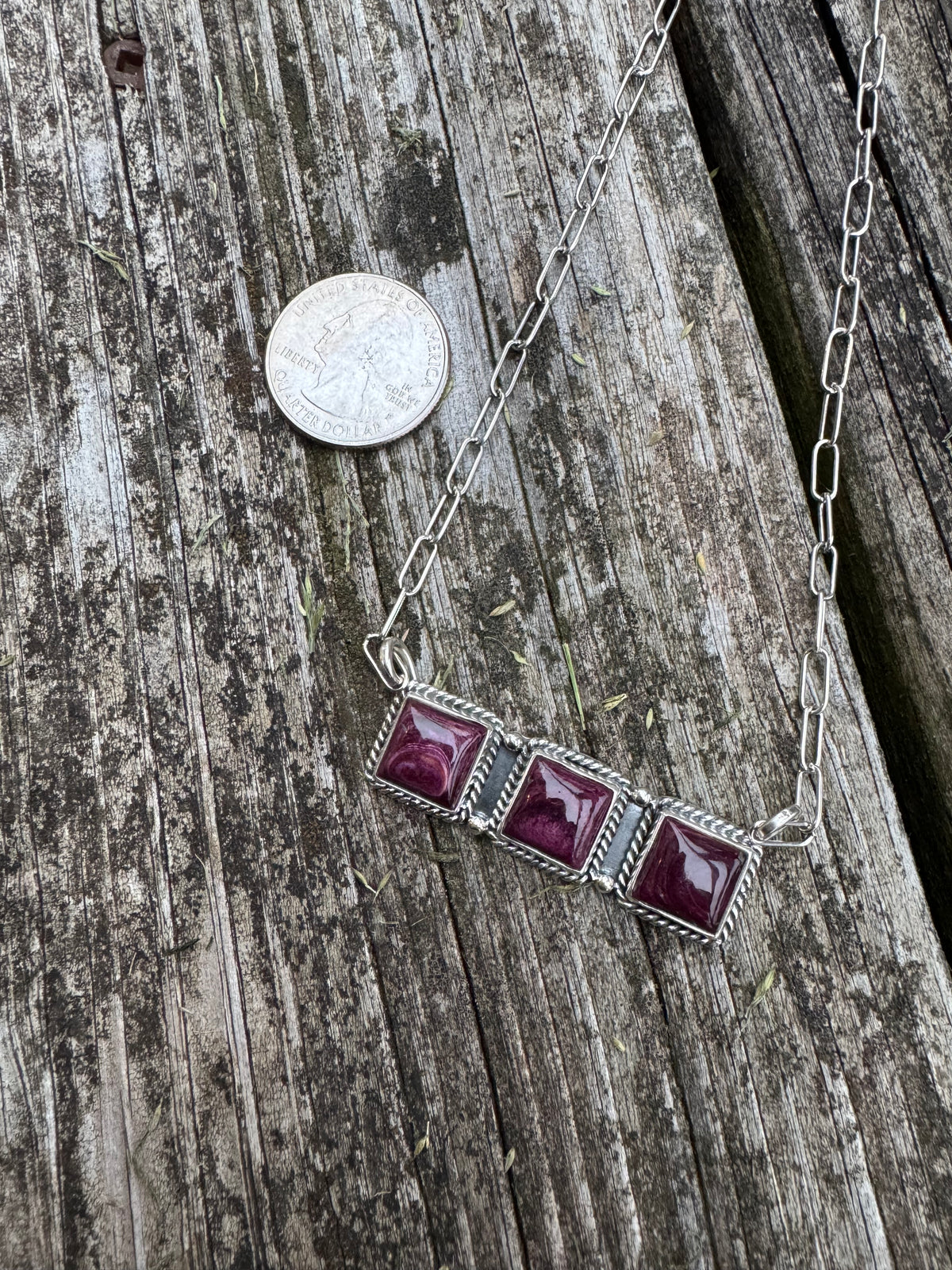 Spiny Three Square Necklace