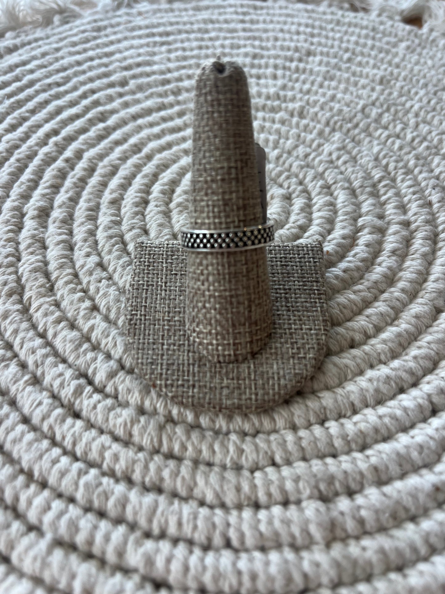 Sterling Silver Dotted Pattern Stacker Ring