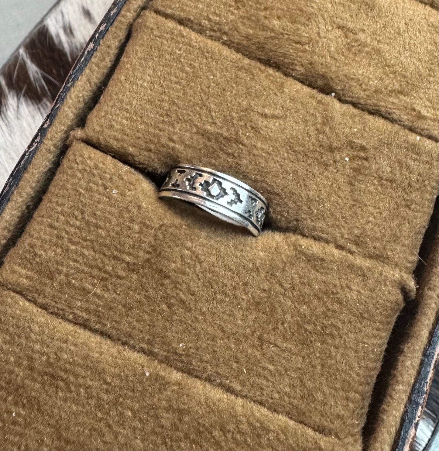 Sterling Silver Aztec Pattern Stacker Ring
