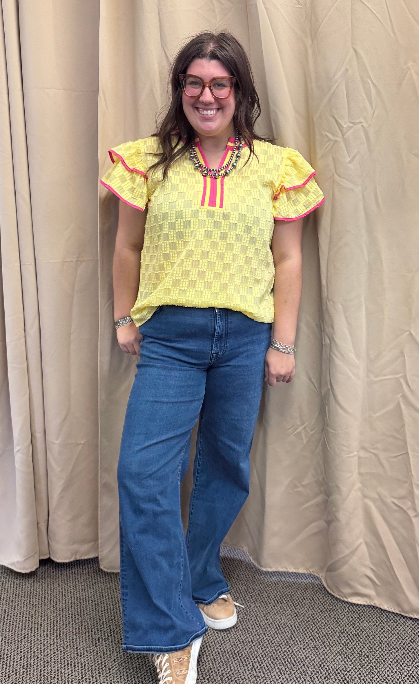 Yellow and Fuchsia Top