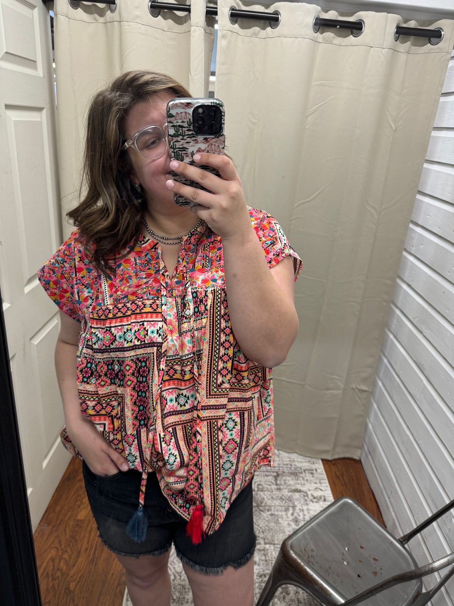 Pink Embroidered Top