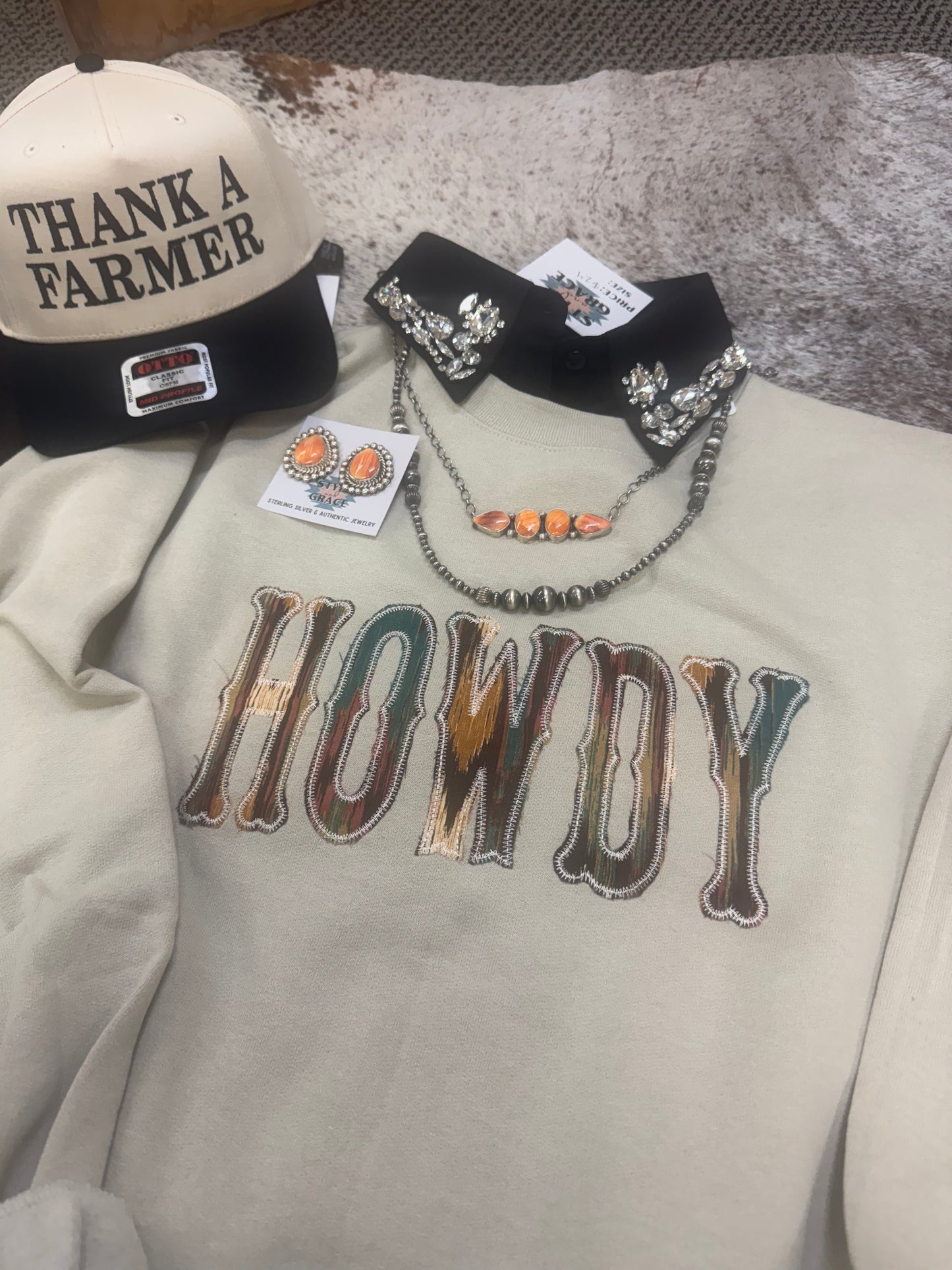 Embroidered Howdy Crewneck