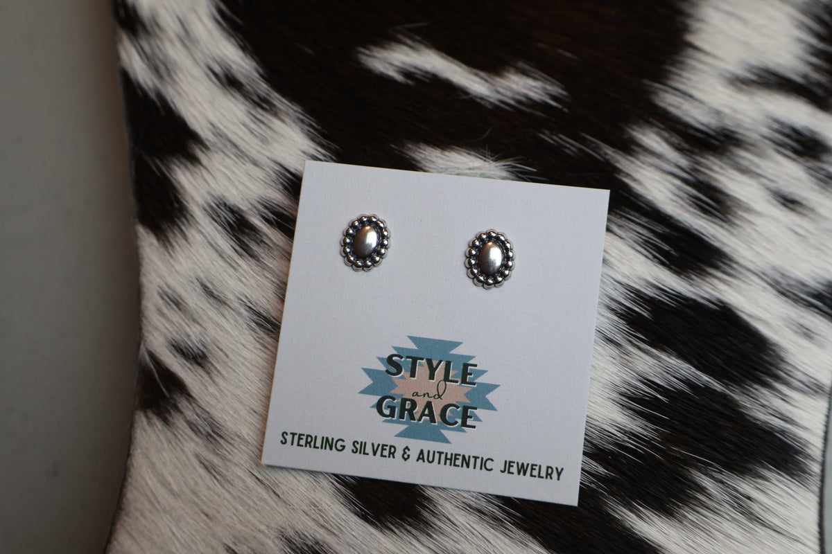 Mini Oval Concho Studs