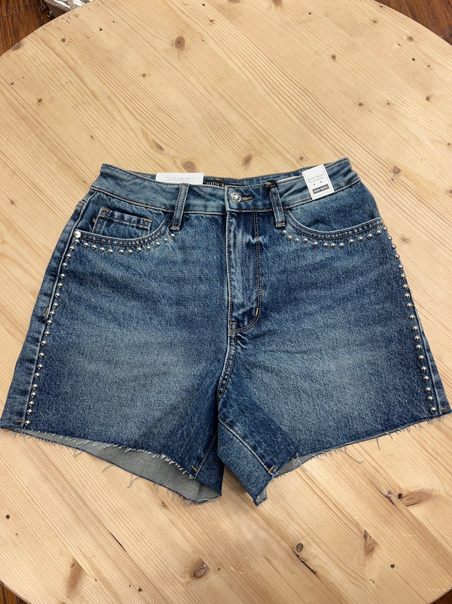 Studded Denim Shorts