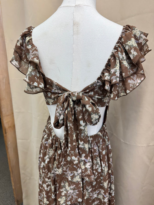 Brown Floral Dress
