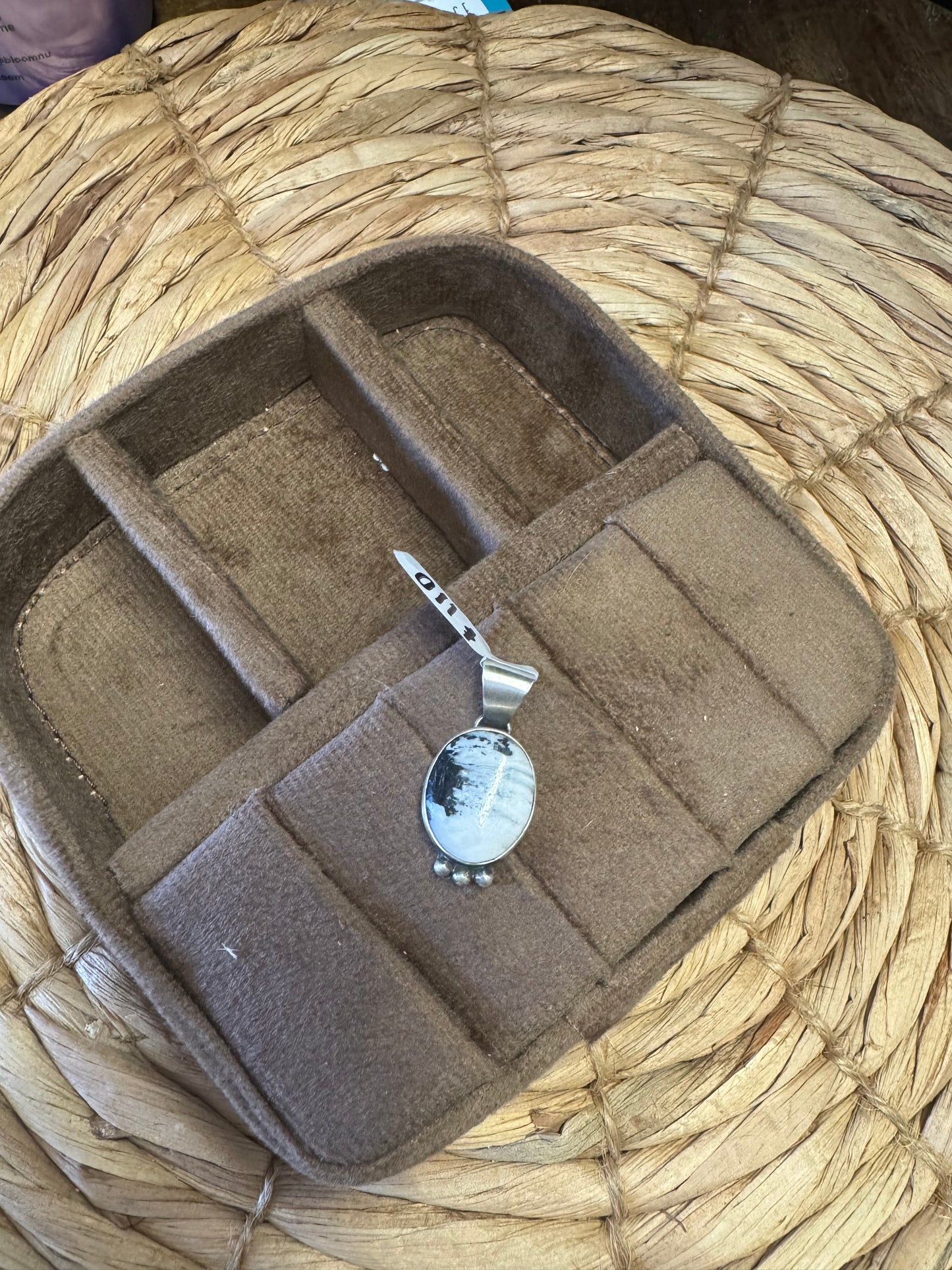 White Buffalo Oval Pendant