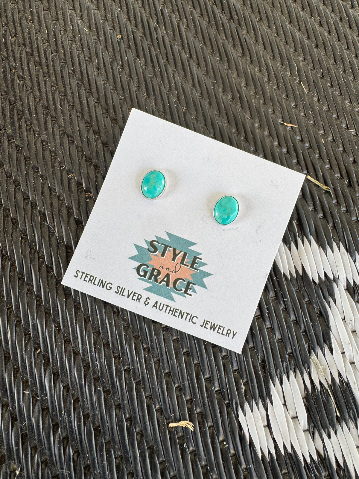 Small Oval Turquoise Studs