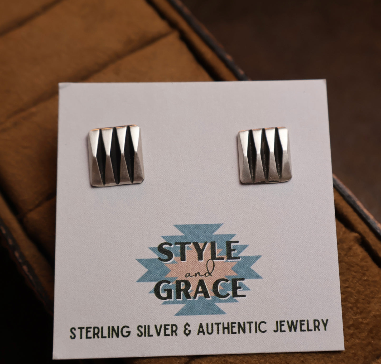 Silver Square Earrings
