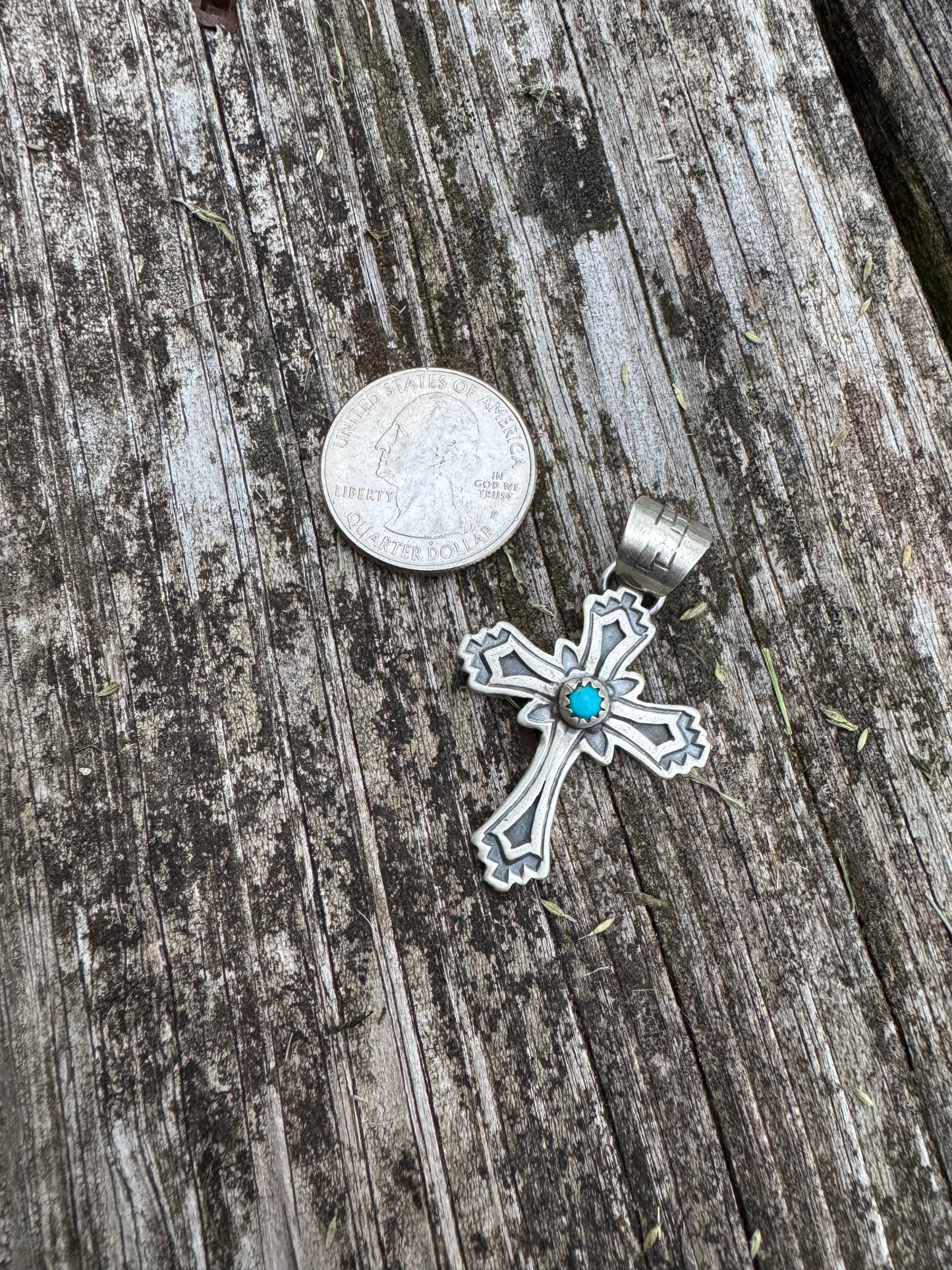 Mini Turquoise Detail Cross