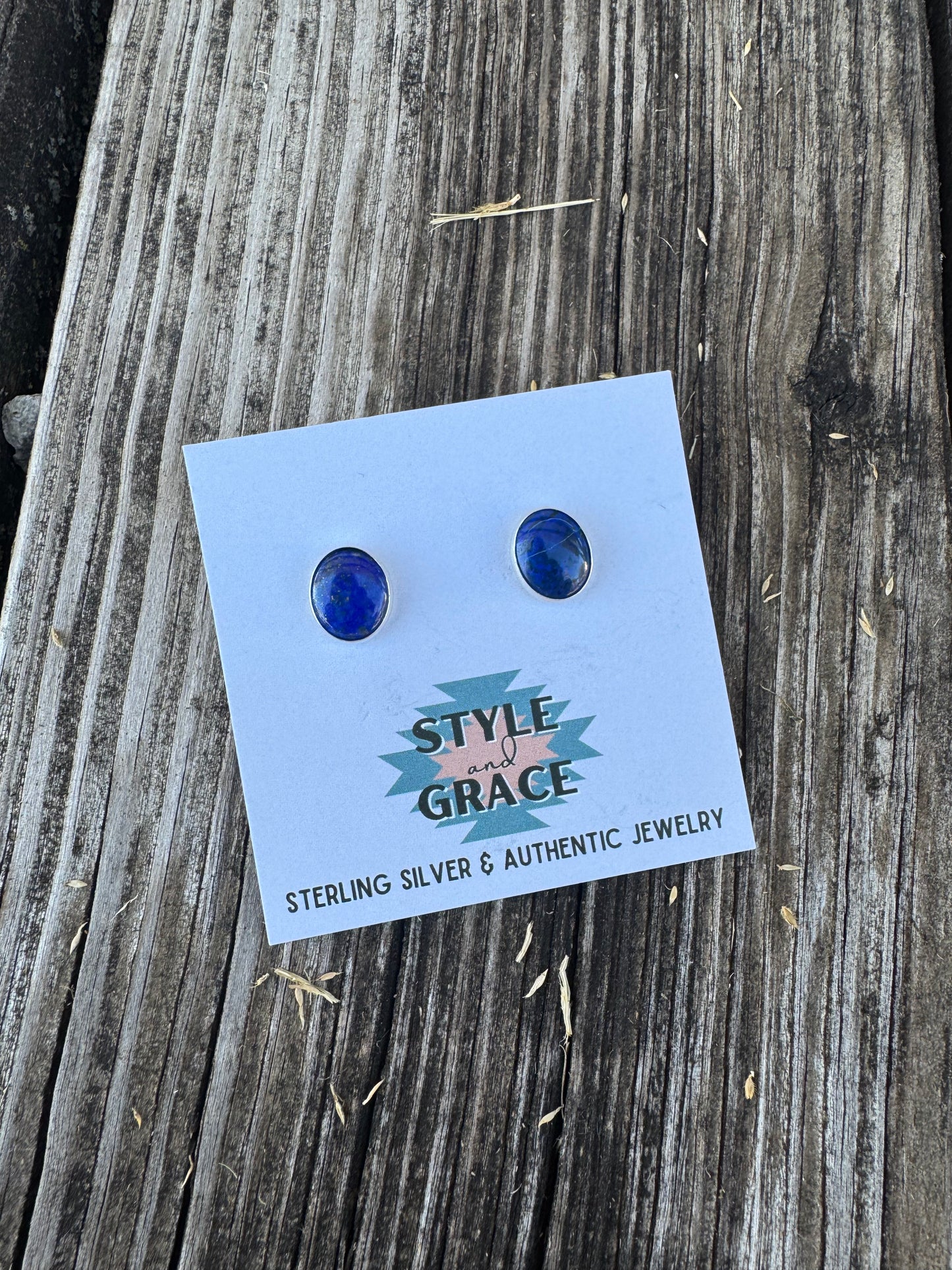 Lapis Oval Studs