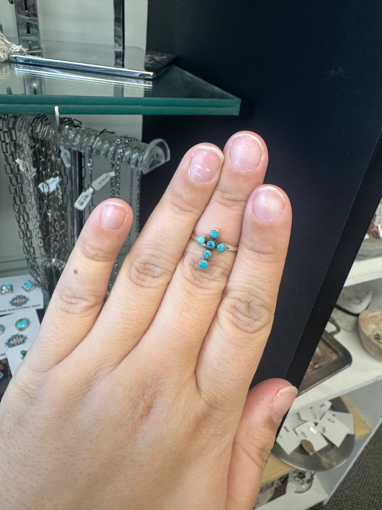 Turquoise Cross Ring
