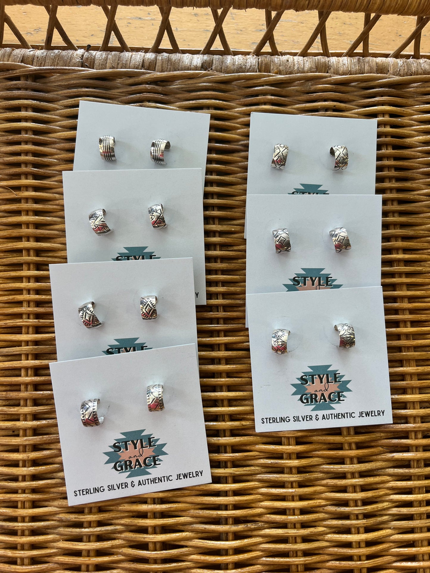 Mini Stamped Hoops