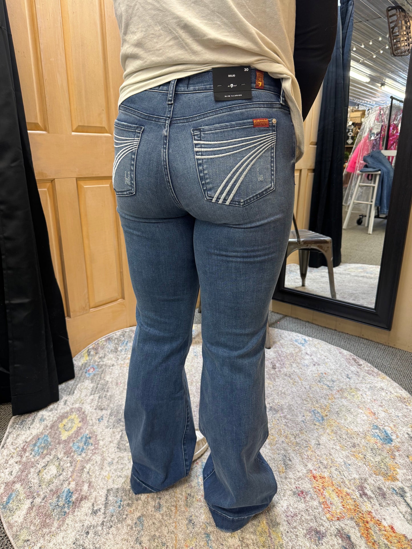 7FAM 36 inch inseam Rigid Dojo in Lake Blue