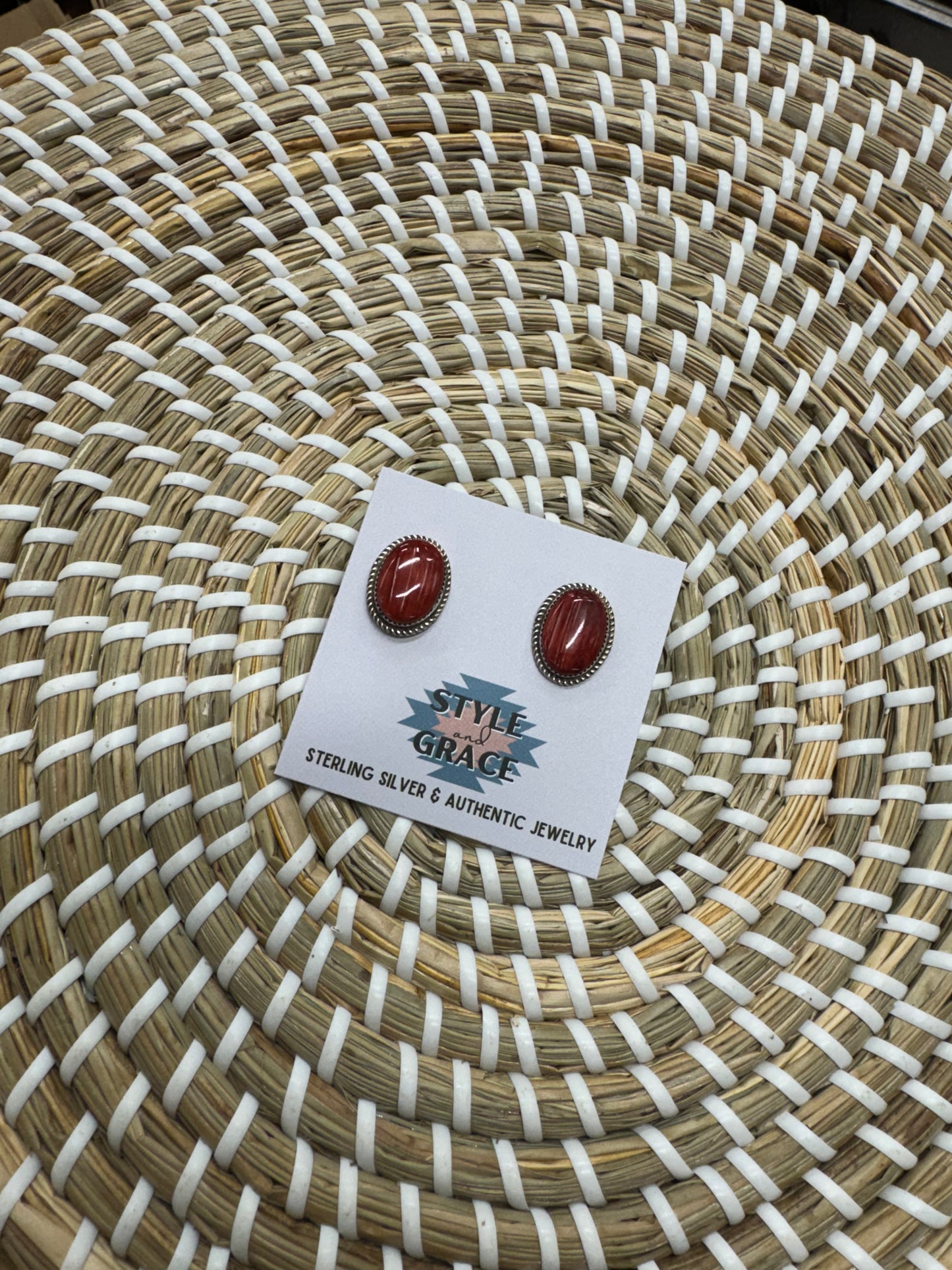 Red Spiny Earrings