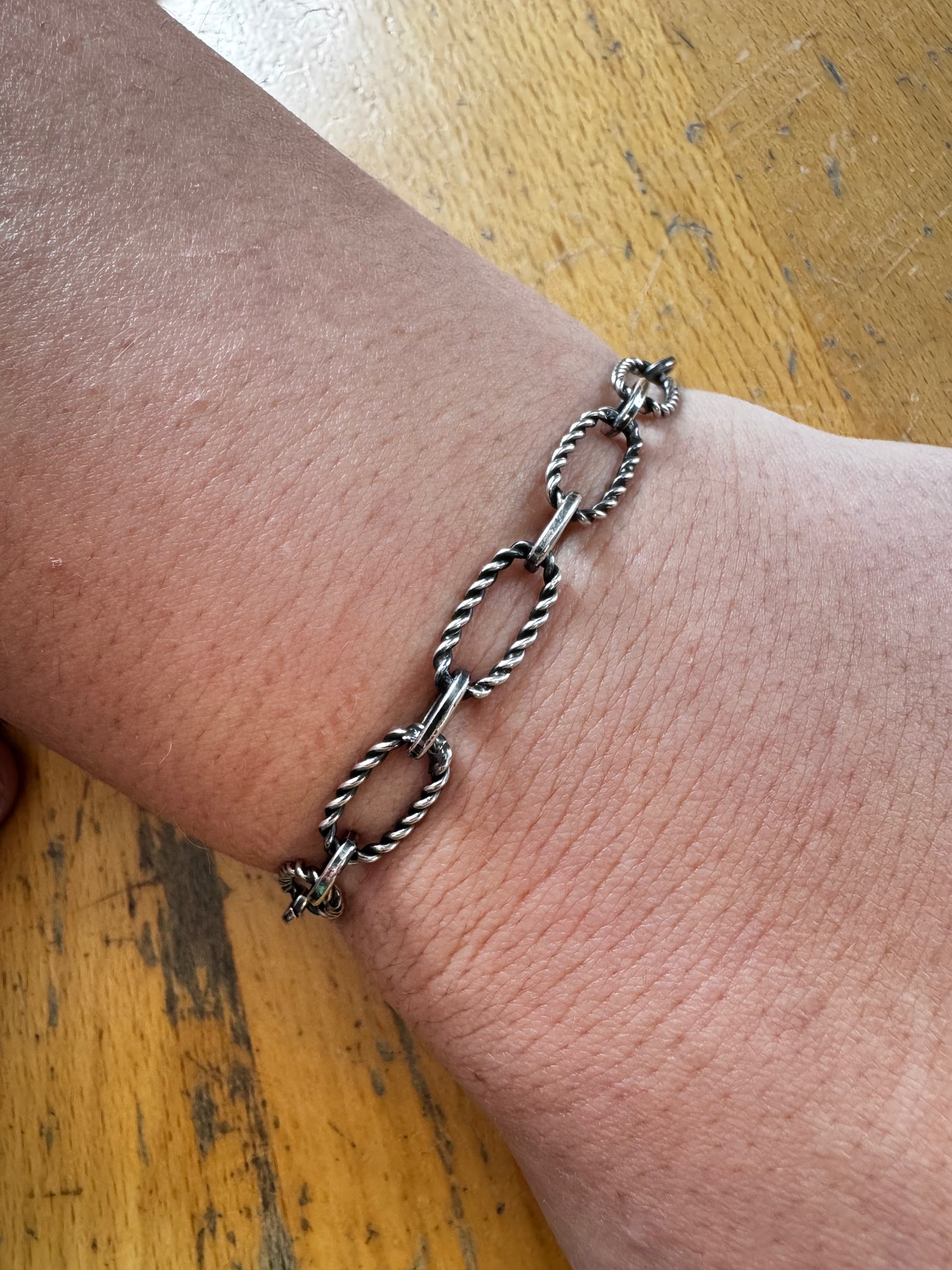 Sterling Silver Twisted Chain Bracelet