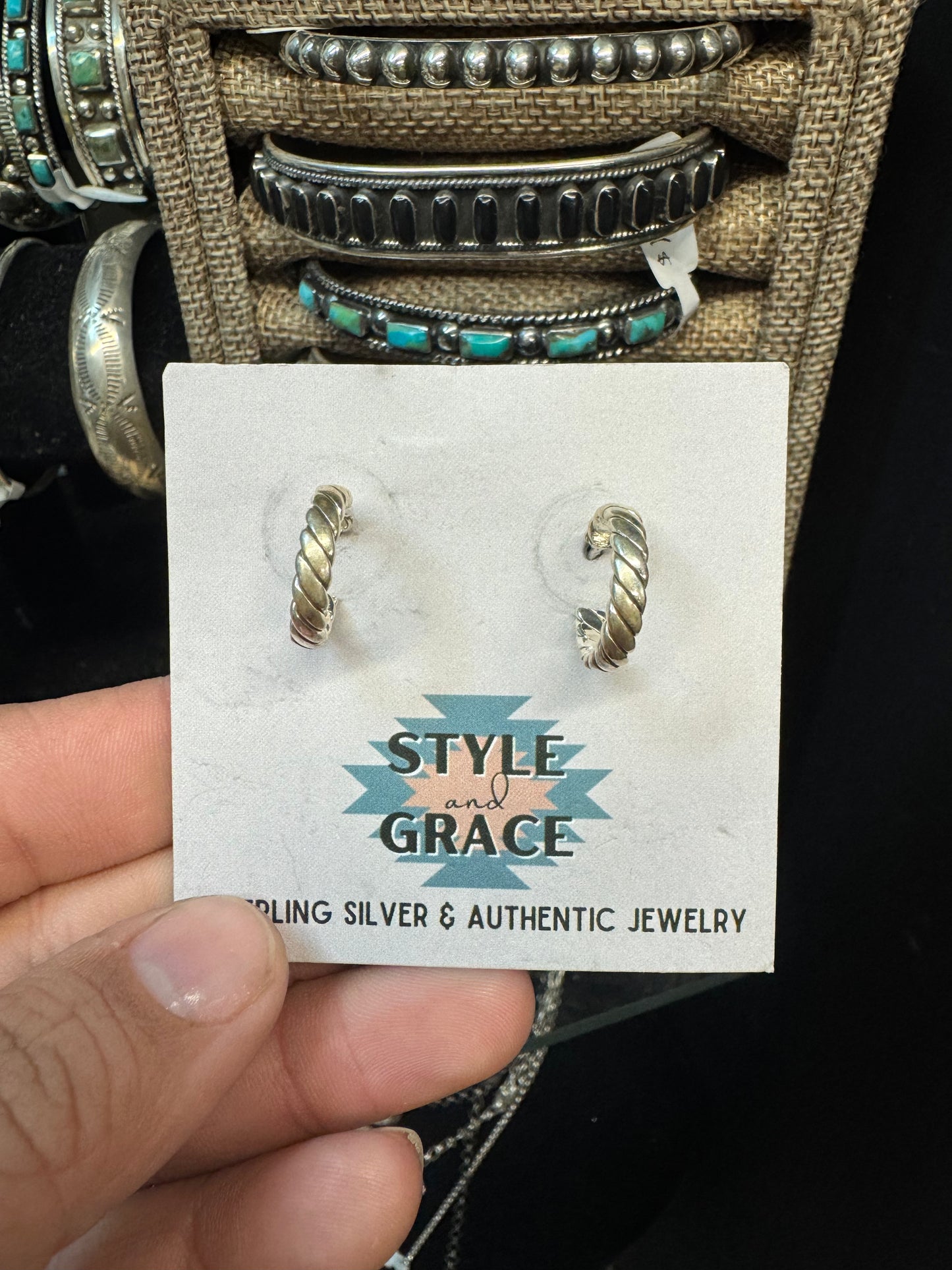 Small Twist Hoop Earrings