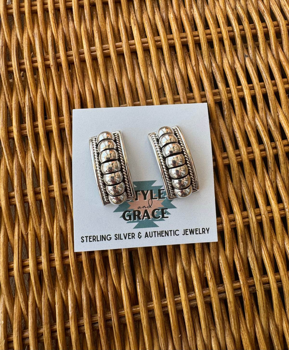 Silver Arch Drop Earrings