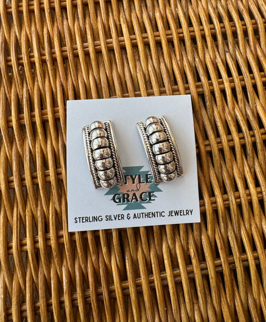 Silver Arch Drop Earrings