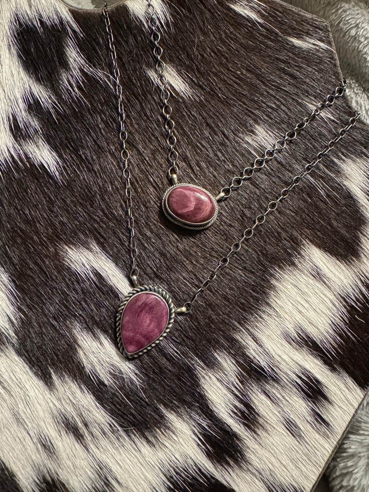 Purple Spiny Pendant Necklaces
