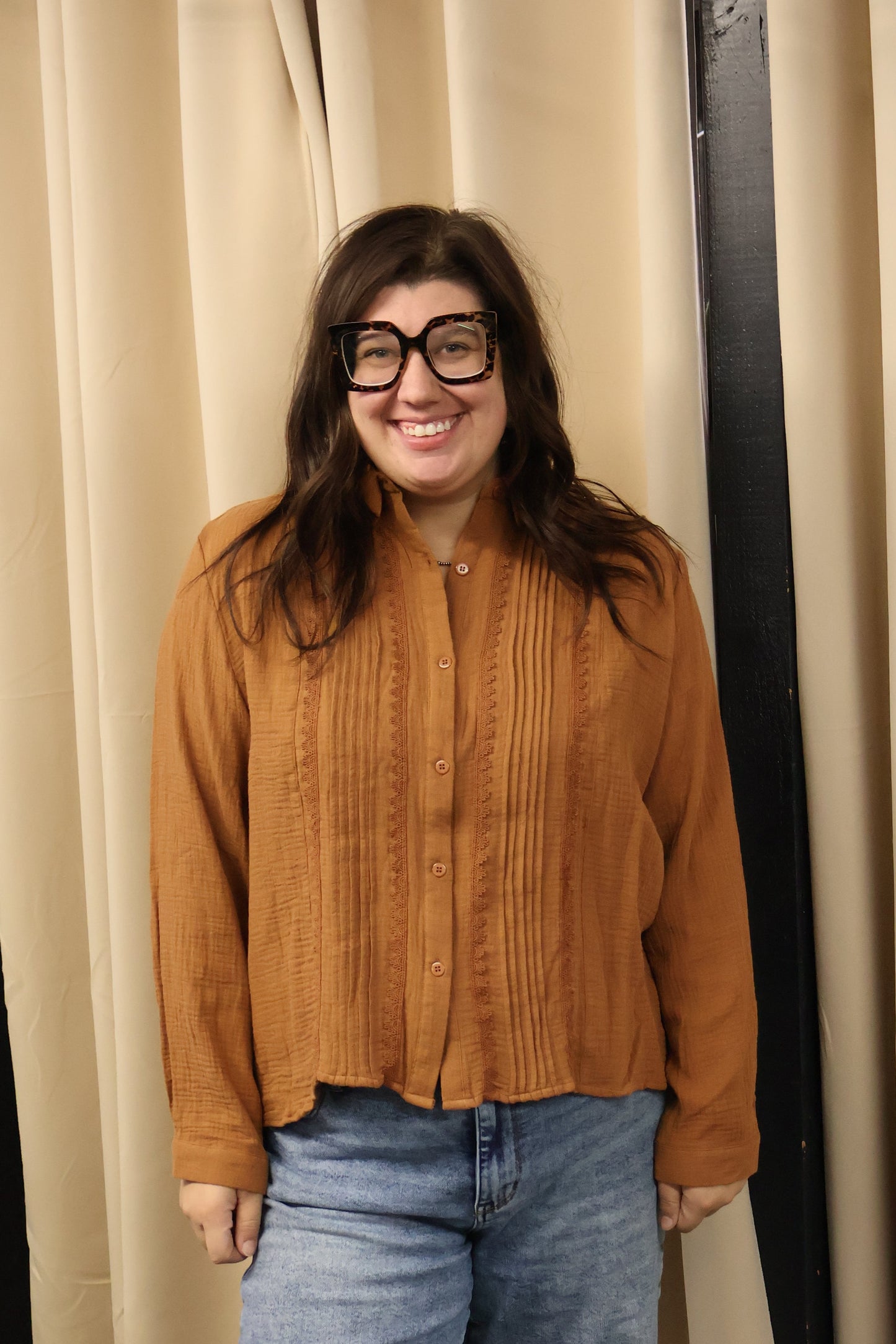 Camel Gauze Top