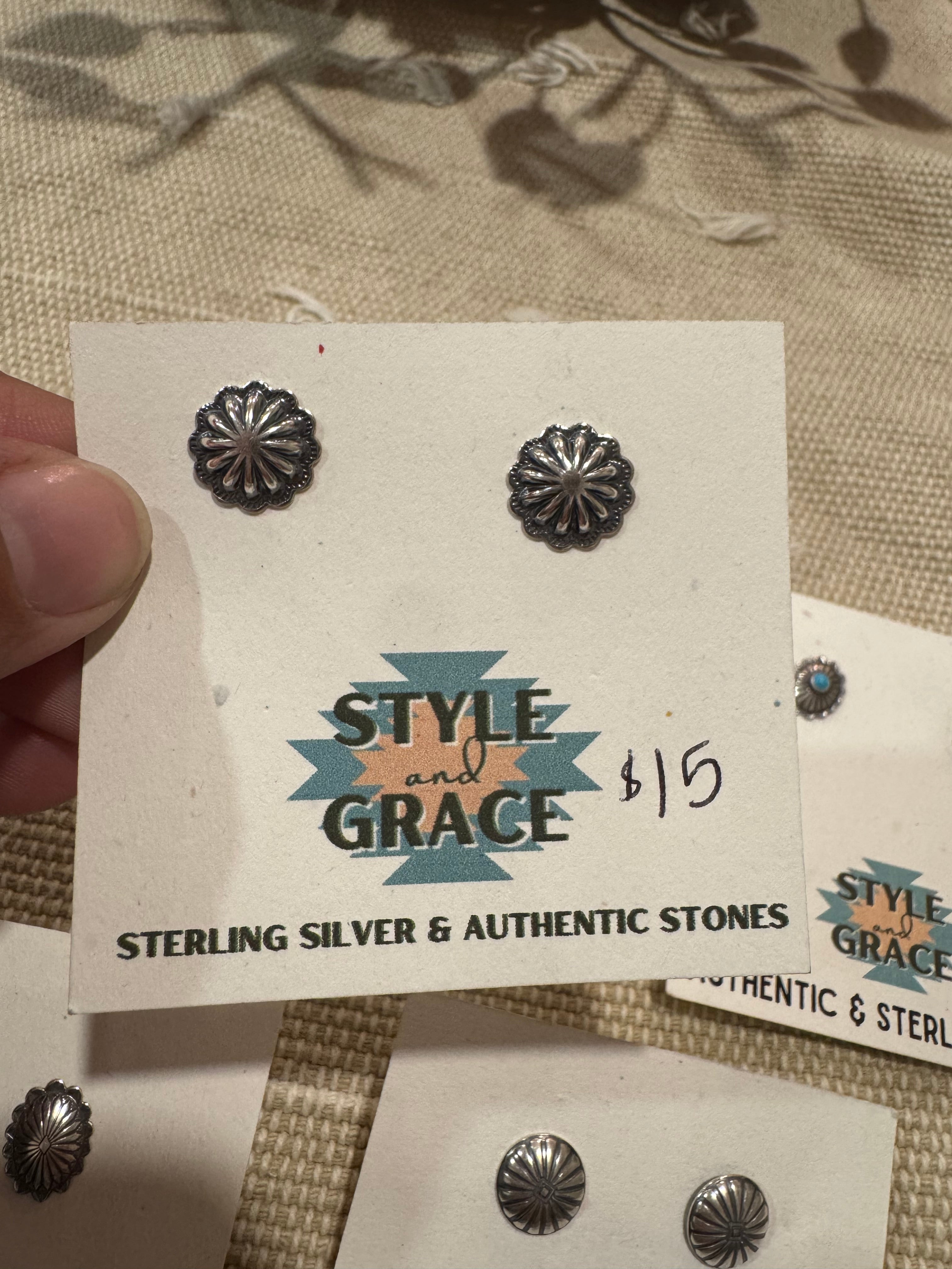Concho Stud Earrings- $15-20