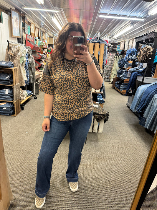Cheetah Ribbed Top