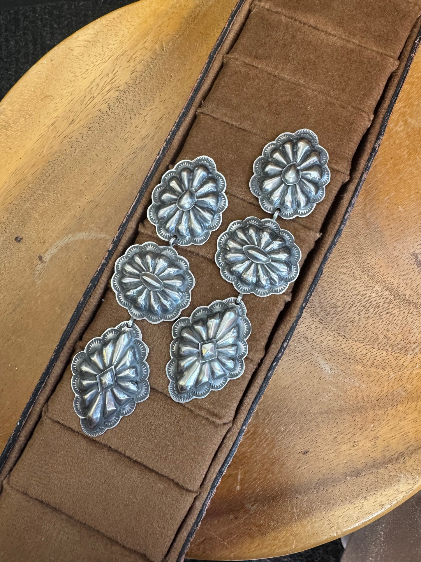 Three Concho Earrings