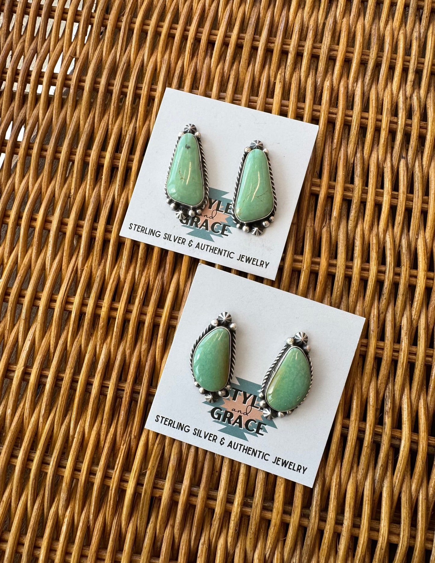 Green Turquoise Earrings