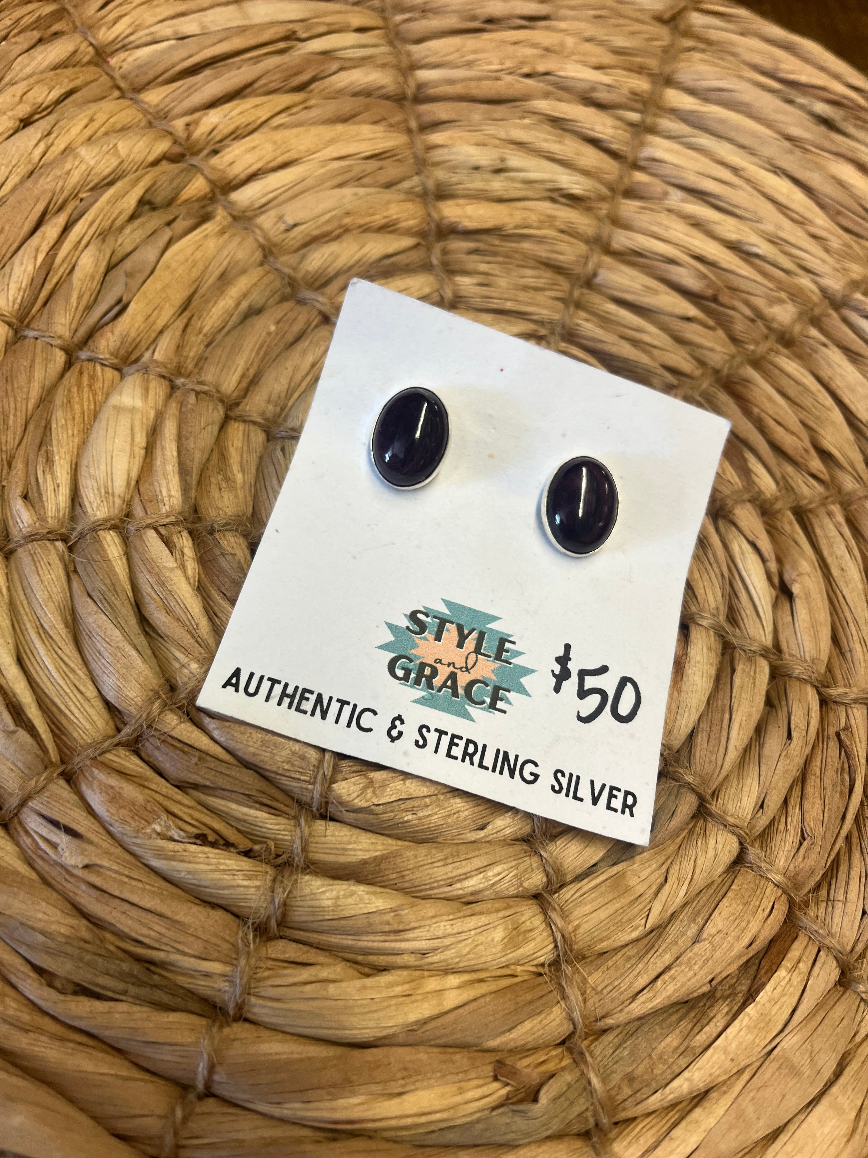 Purple Spiny Oval Earrings