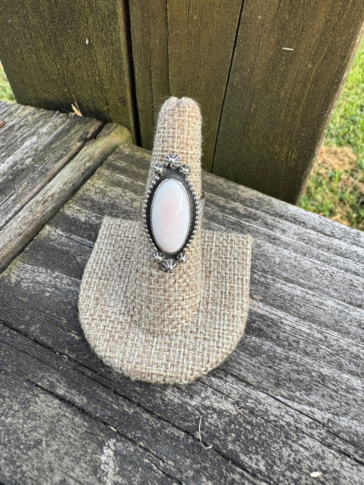 Pink Conch Adjustable Ring