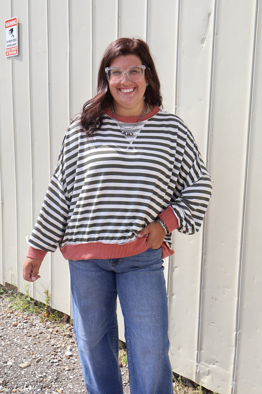 Olive + Rust Top